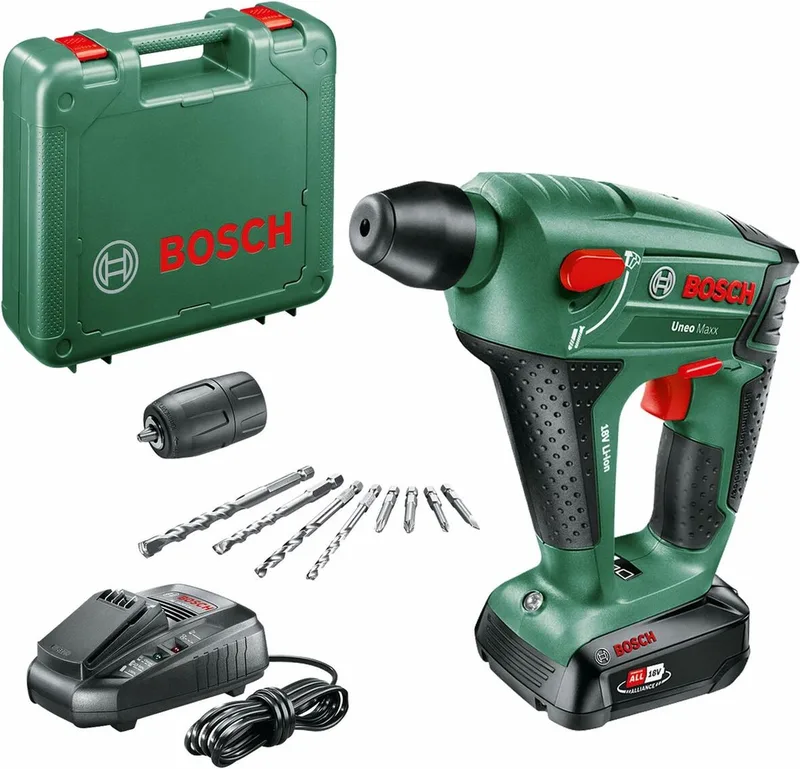 Uneo Maxx Accuboorhamer - Met 1x 18 V accu en lader - Met koffer de Bosch Home & Garden – image du produit
