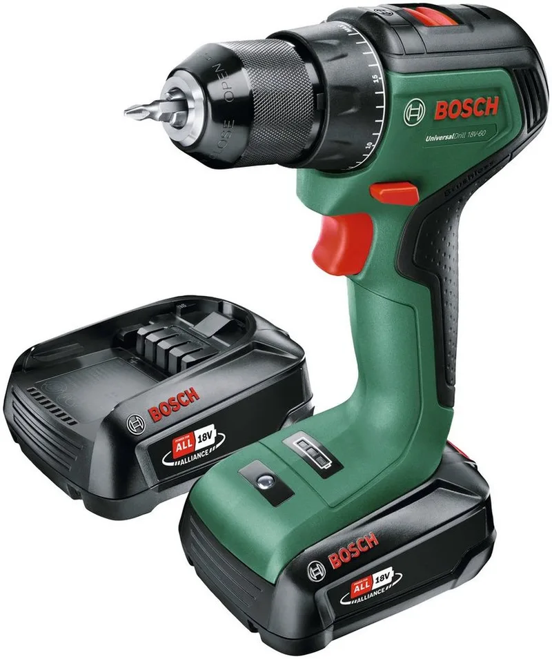 UniversalDrill 18V-60 Accuschroefboormachine - Met 2x 18 V Li-Ion accu (2,0 Ah) en lader by Bosch Home & Garden – product image 3 of 5