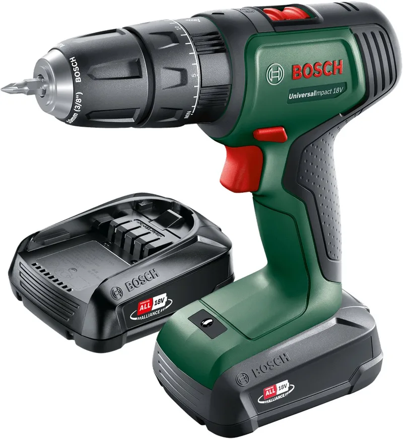UniversalImpact 18 Accuboormachine - Met 2x 18 V accu (1.5 Ah) en lader by Bosch Home & Garden – product image 1 of 2