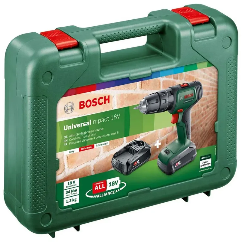 UniversalImpact 18 Accuboormachine - Met 2x 18 V accu (1.5 Ah) en lader by Bosch Home & Garden – product image 2 of 2