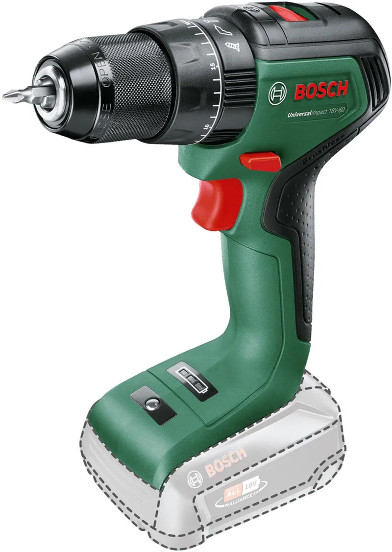 UniversalImpact 18V-60 accuklopboorschroevendraaier - Zonder 18V accu en oplader by Bosch Home & Garden – product image 1 of 6