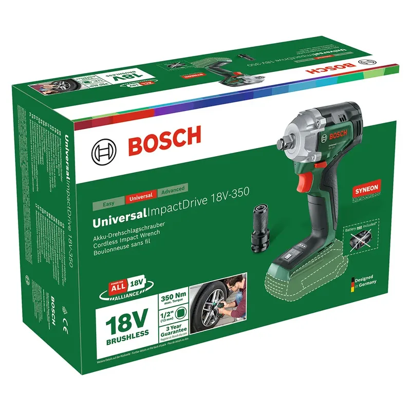 UniversalImpactDrive 18V-350 accu slagschroevendraaier 18 V ( 0603980304 ) 350 Nm borstelloos solo - zonder accu, zonder lader van Bosch – productafbeelding 4 van 6