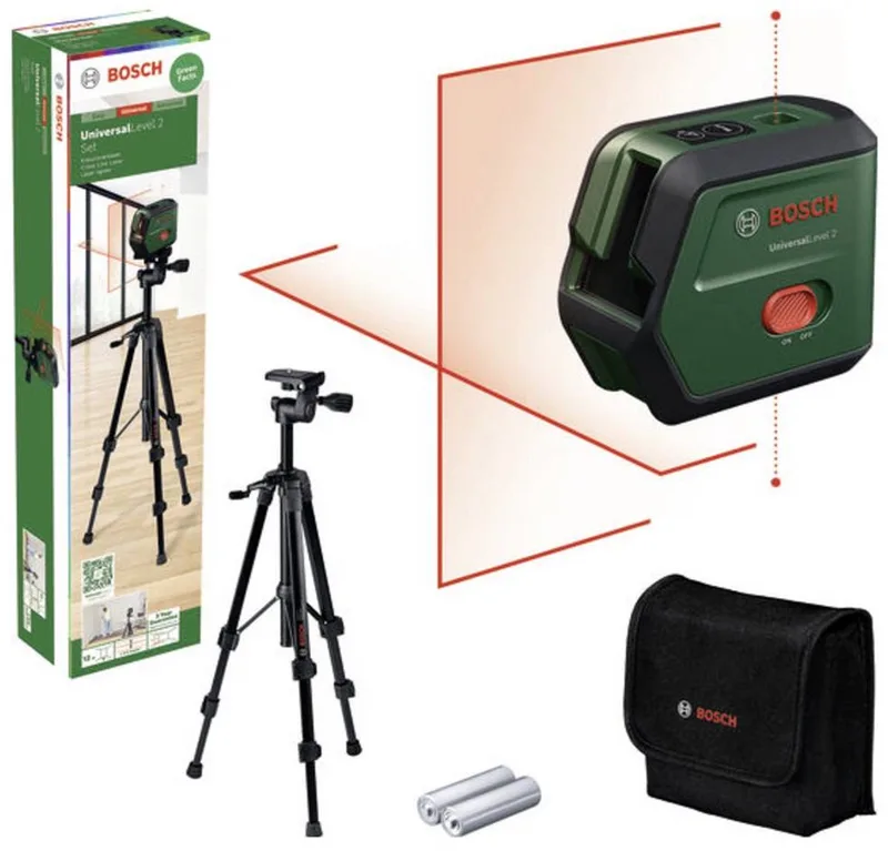 UniversalLevel 2 Set Kruislijnlaser Reikwijdte (max.): 12 m von Bosch – Produktbild 1 von 6