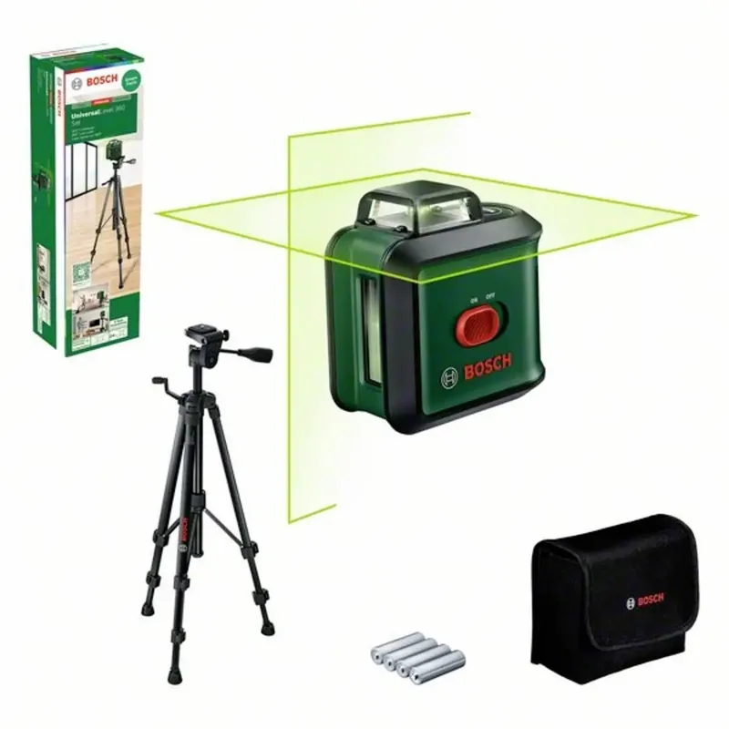 UniversalLevel 360 Set Kreuzlinienlaser inkl. Tasche, inkl. 360° Laser, selbstnivellierend, grüner Laser de Bosch Home & Garden – image du produit