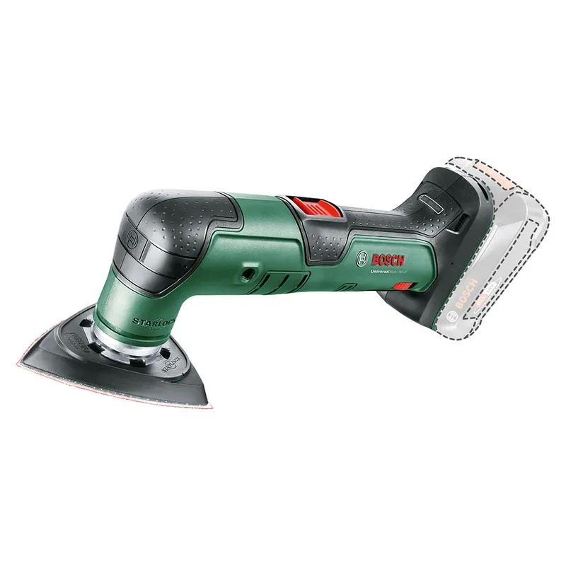 UniversalMulti 18V-32 - Multitool - Inclusief 6 vellen schuurpapier - segmentzaagblad - invalzaagblad - dieptestop en schuurvoet - Exclusief lader en accu van Bosch – productafbeelding 2 van 6