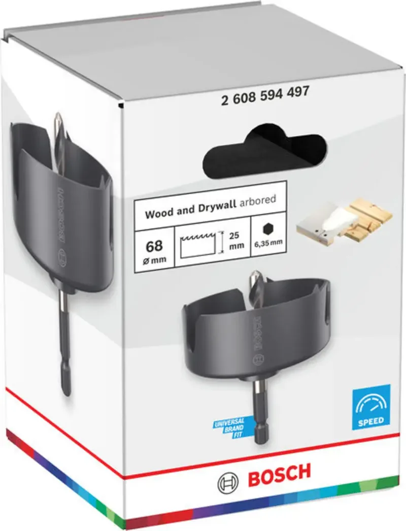 Wood and Drywall Lochsäge mit Aufsteckhalter, 68 x 27 mm von Bosch Professional – Produktbild 2 von 2