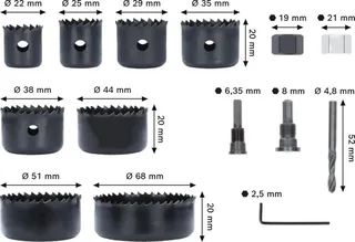 Zaagset Gatenzagen Hout & Gipsplaat met Centrerboor - 8 Delig van Bosch Professional – productafbeelding 2 van 2