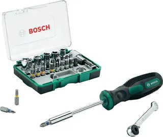 X-line bitset- en ratelset 27 delig + handschroevendraaier van Bosch – productafbeelding 1 van 2