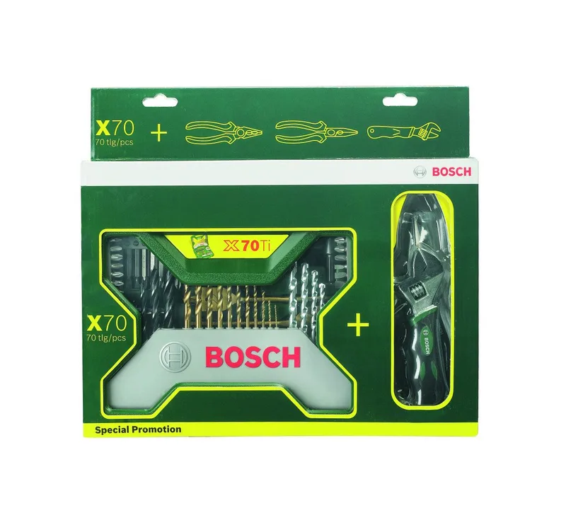 X-Line borenset - 70-delig - Titanium Plus Serie - Voor hout, metaal en steen - Met gratis handgereedschap van Bosch – productafbeelding 3 van 3