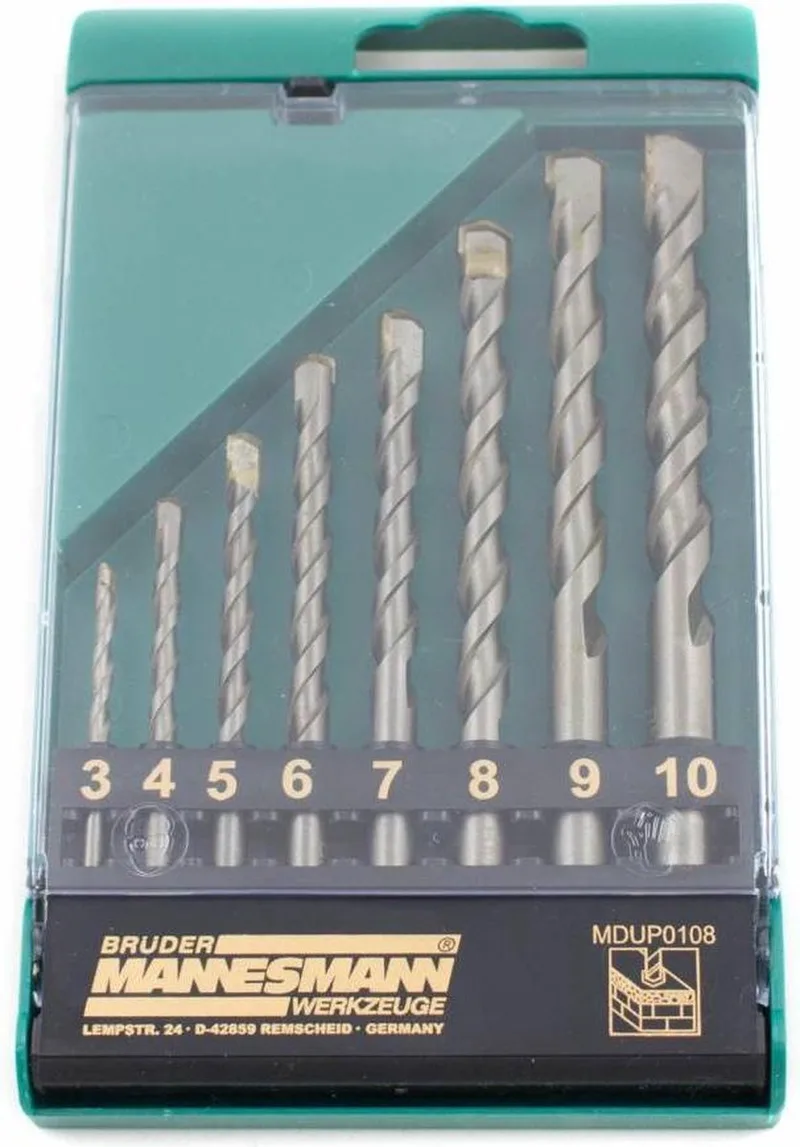 Borenset - 8-delig - Kunststof cassette/koffer met zichtvenster - Groen de Brüder Mannesmann – image du produit