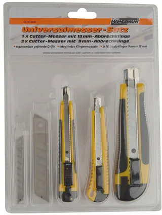 Cutter-Satz, 3-teilig, schwarz / gelb by Brüder Mannesmann – product image 1 of 2
