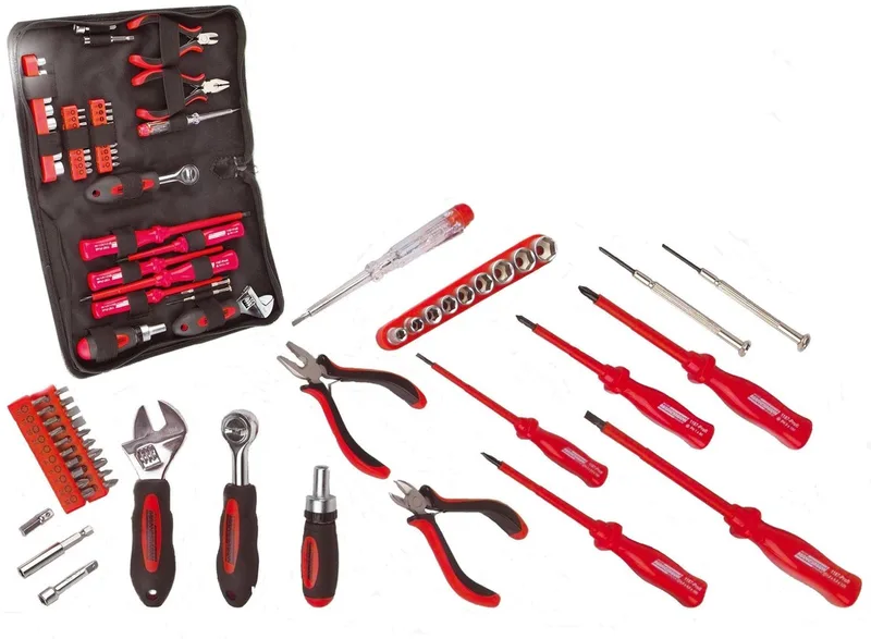 Elektro gereedschapset (45 dlg) in etui de Brüder Mannesmann, Noir – image du produit 1 sur 5