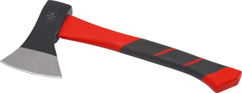 Kloofbijl - trillingsarme steel van glasvezel - compacte vorm - rubberen greep - voor nauwkeurige bewerking van hout/handbijl met snijbescherming/kloofbijl/camping by Brüder Mannesmann – product image