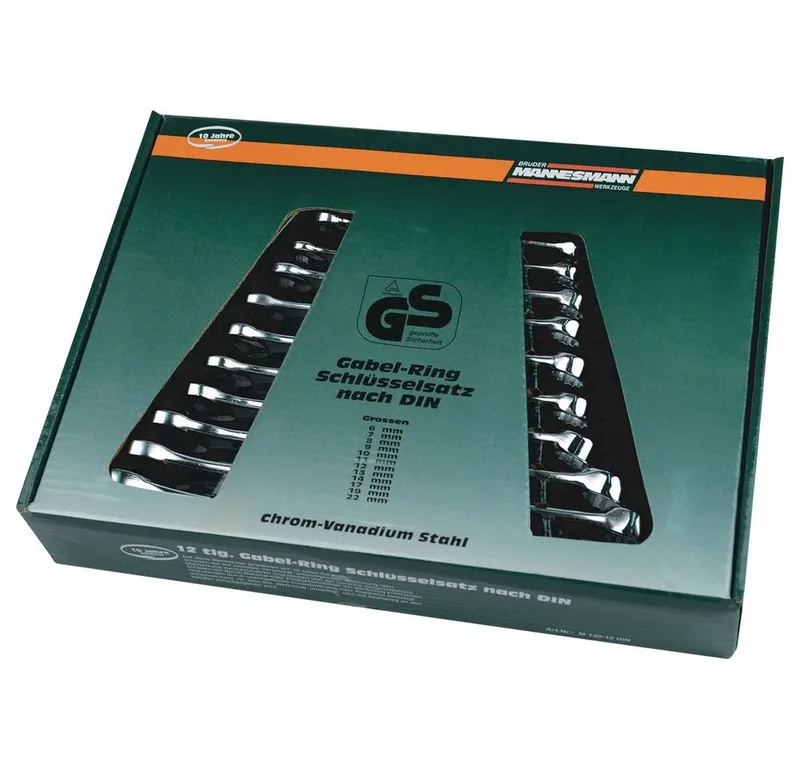 M 130-12 DIN Ring-Maulschlüssel-Satz 12teilig by Brüder Mannesmann – product image 2 of 3