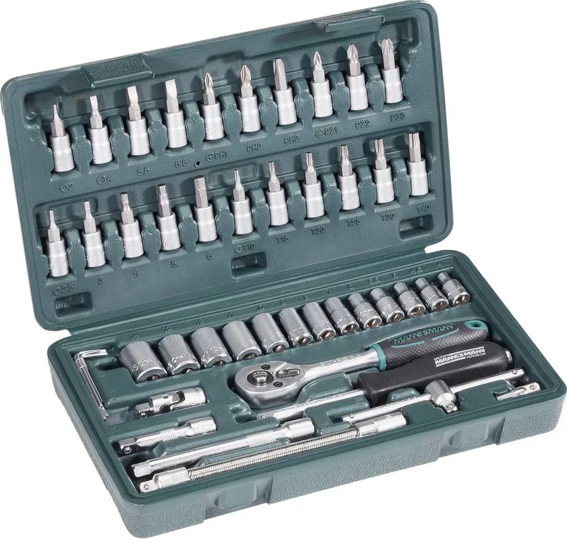 M 2040 Dopsleutelset Metrisch 1/4 (6.3 mm) 46-delig by Brüder Mannesmann, Kleurloos – product image