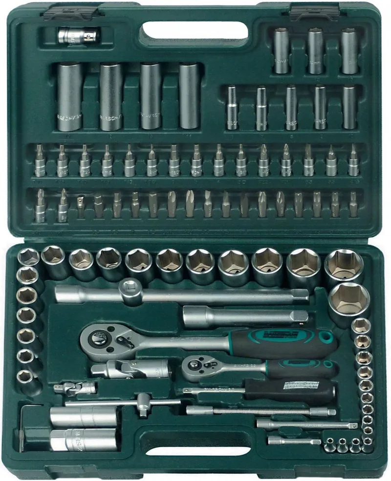 M98410 Dopsleutelset Metrisch 1/4 (6.3 mm), 1/2 (12.5 mm) 94-delig de Brüder Mannesmann, Kleurloos – image du produit 1 sur 4