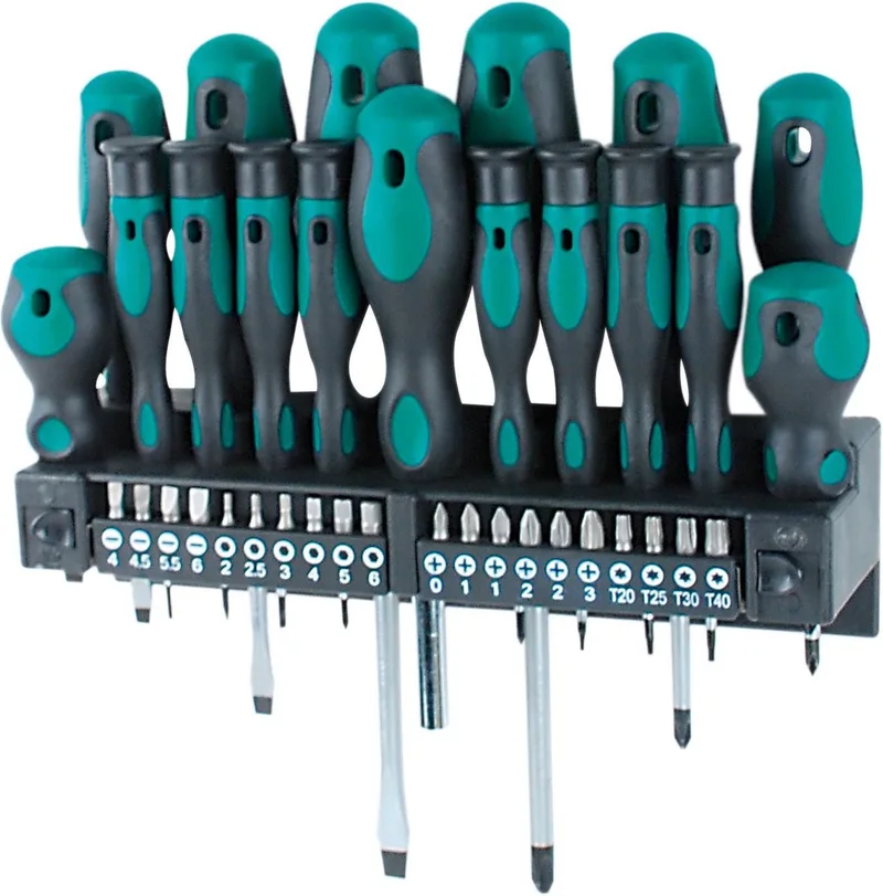 Schroevendraaierset - 37-delig - 11415 by Brüder Mannesmann, Black, Green – product image