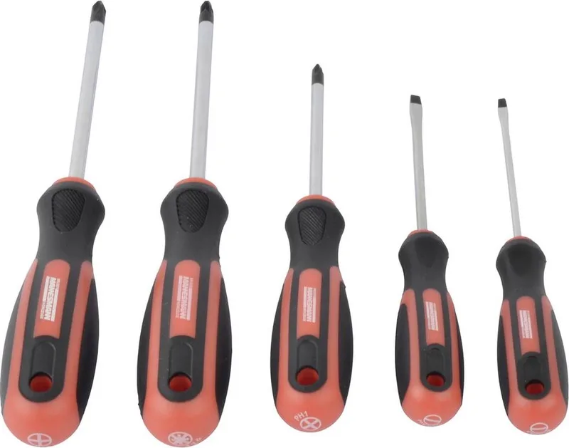 Schroevendraaierset Plat, Kruiskop Phillips, Kruiskop Pozidriv by Brüder Mannesmann, Kleurloos – product image