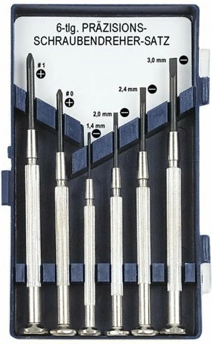 schroevendraaierset precisie horlogegereedschap de Brüder Mannesmann, Noir, Bleu – image du produit