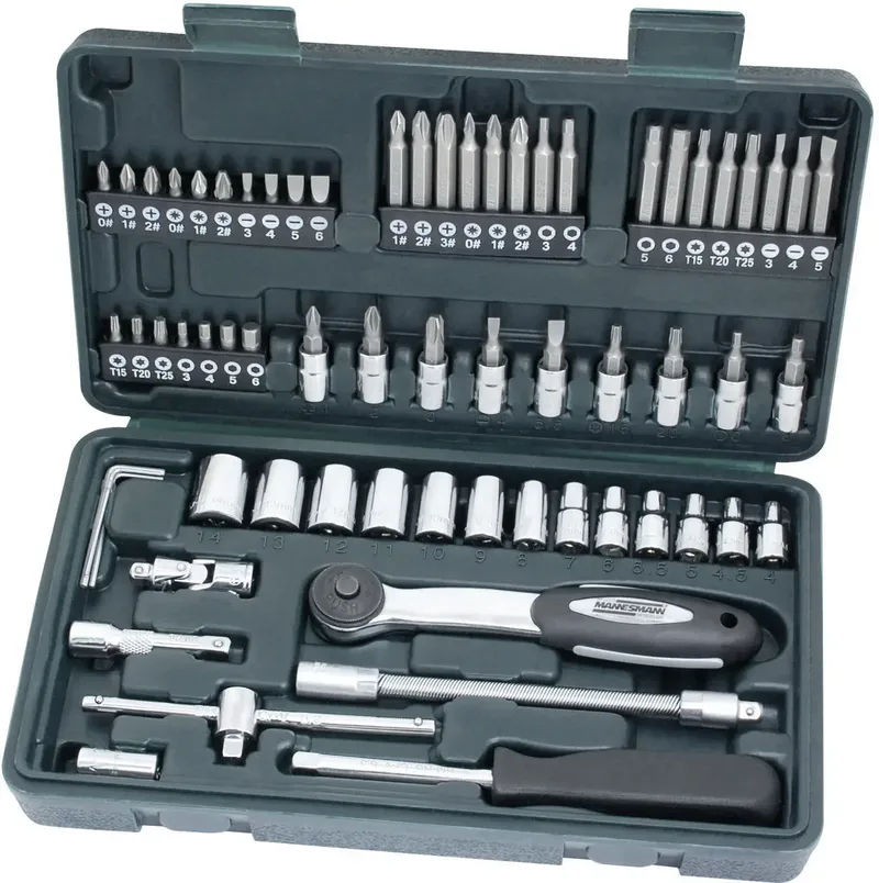 Steckschlüsselsatz metrisch 1/4 (6.3 mm) 65teilig M29165 van Brüder Mannesmann – productafbeelding