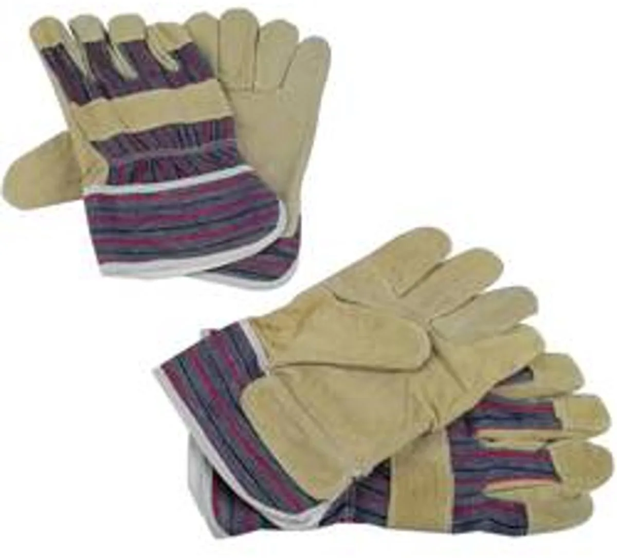 werkhandschoenen 2 paar van Brüder Mannesmann, Bruin, Blauw, Rood, 10 – productafbeelding