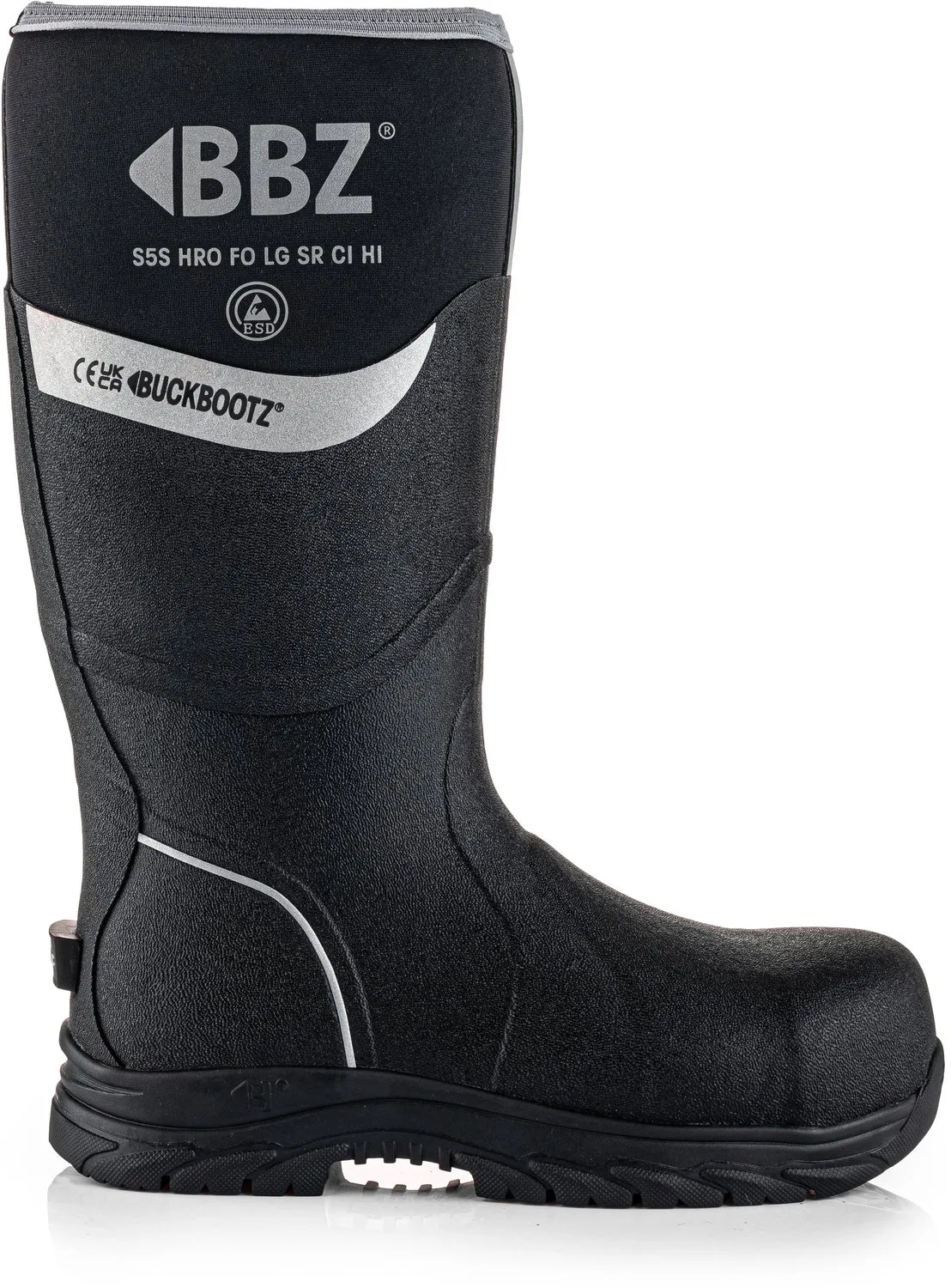 BBZ6000 BK NM Safety Wellington Boot | Black | Werkschoen van BuckBootz, Zwart, 40 – productafbeelding