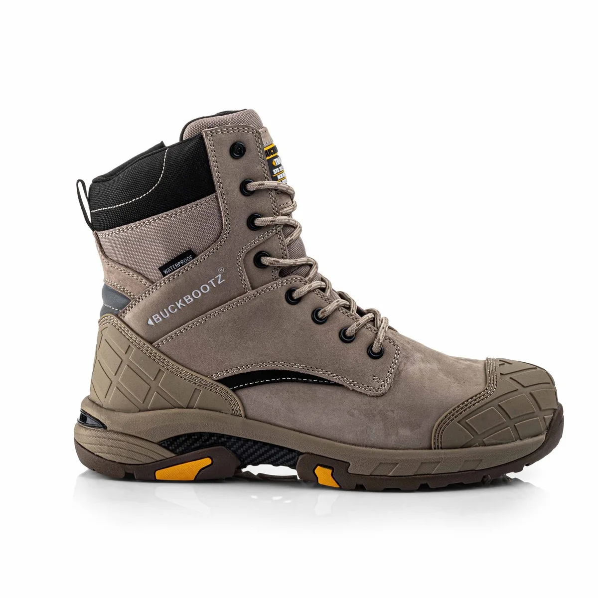 BLASTZ STN Tradez High Leg Lace/Zip Boot | Stone | Werkschoen van BuckBootz, Stone, 37 – productafbeelding