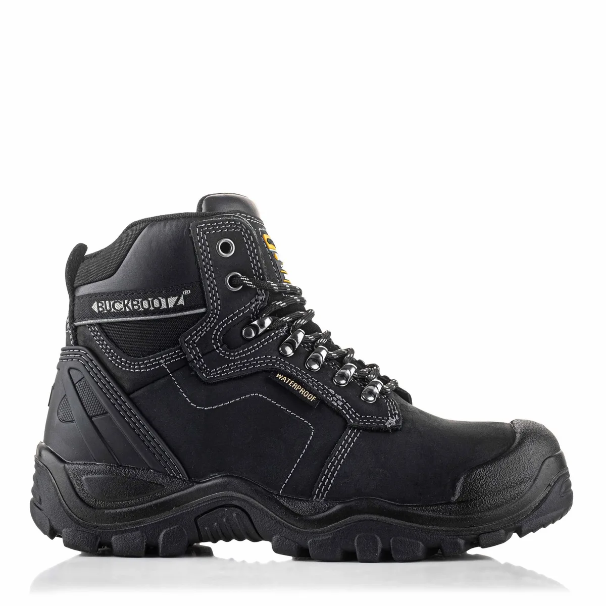 BSH009 BK Buckshot Lace Boot | Black Crazy Horse | Werkschoen van BuckBootz, Zwart, 45 – productafbeelding