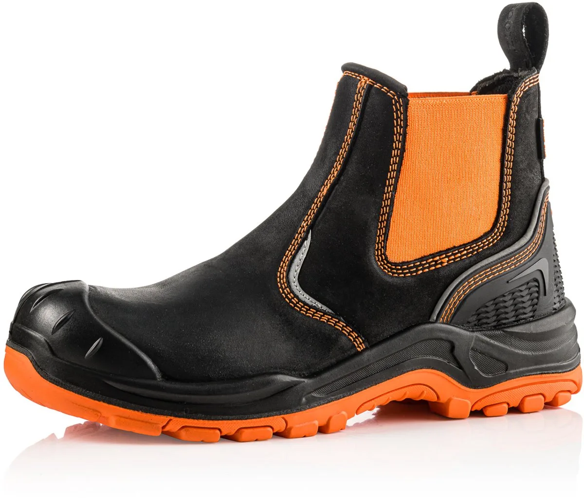 BVIZ3 OR BK Buckzviz Dealer Boot | Black HI Vis Orange | Werkschoen van BuckBootz, Zwart, Hi-Vis Orange, 40 – productafbeelding