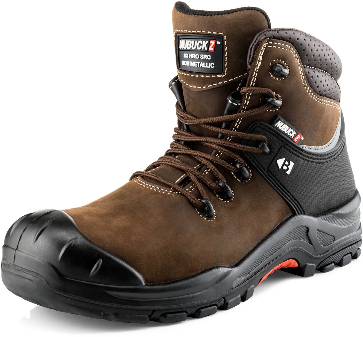 NKZ102 BR Nubuckz Safety Lace Boot | Brown | Werkschoen de BuckBootz, Marron, 42 – image du produit