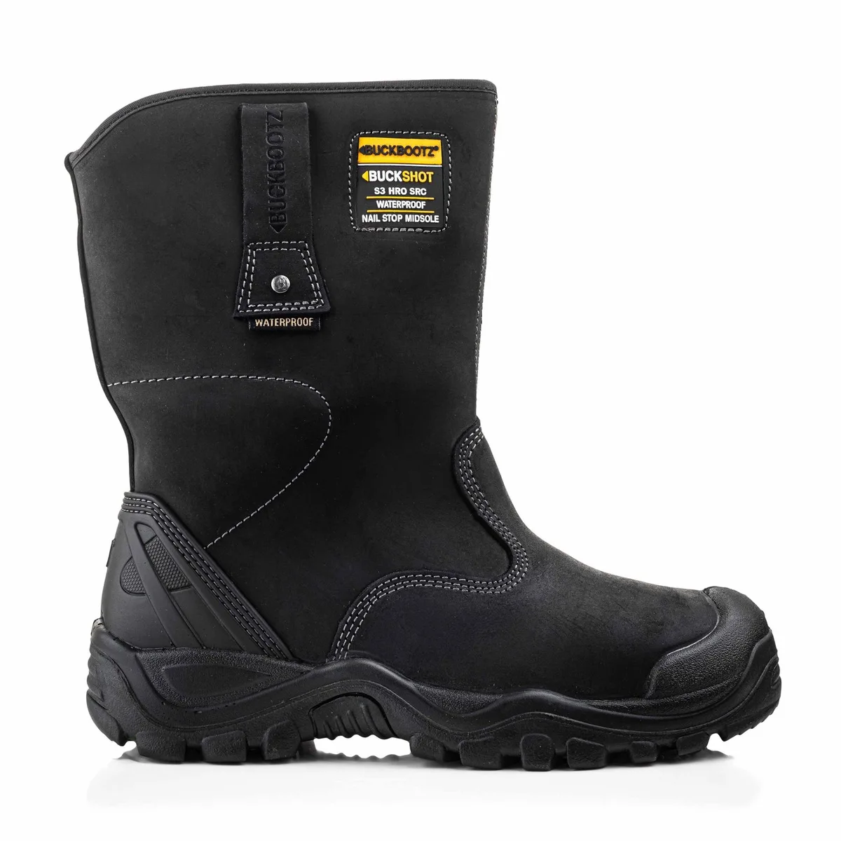 Stoere waterdichte werklaarzen | merk BuckBootz | model Buckshot BSH010 | S3 von BuckBootz, Schwarz – Produktbild