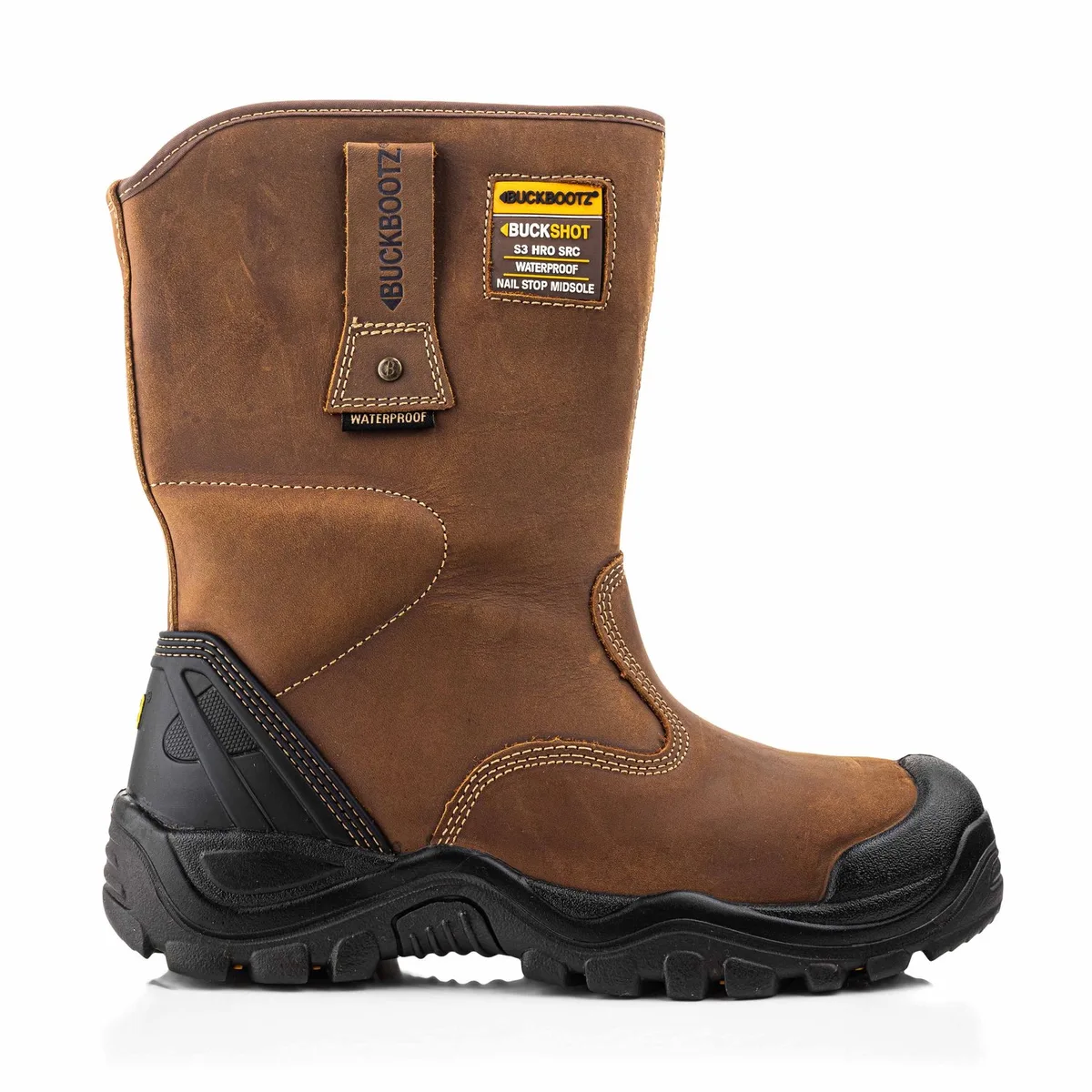 Stoere waterdichte werklaarzen | merk BuckBootz | model Buckshot BSH010 | S3 från BuckBootz, Donkerbruin – produktbild