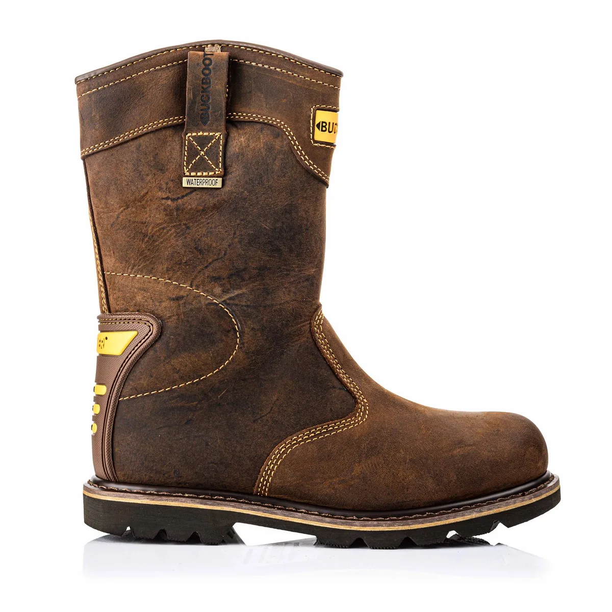 Veiligheidslaars | werklaarzen | merk BuckBootz | 100% waterdicht | S3 van BuckBootz, Brown Crazy Horse – productafbeelding
