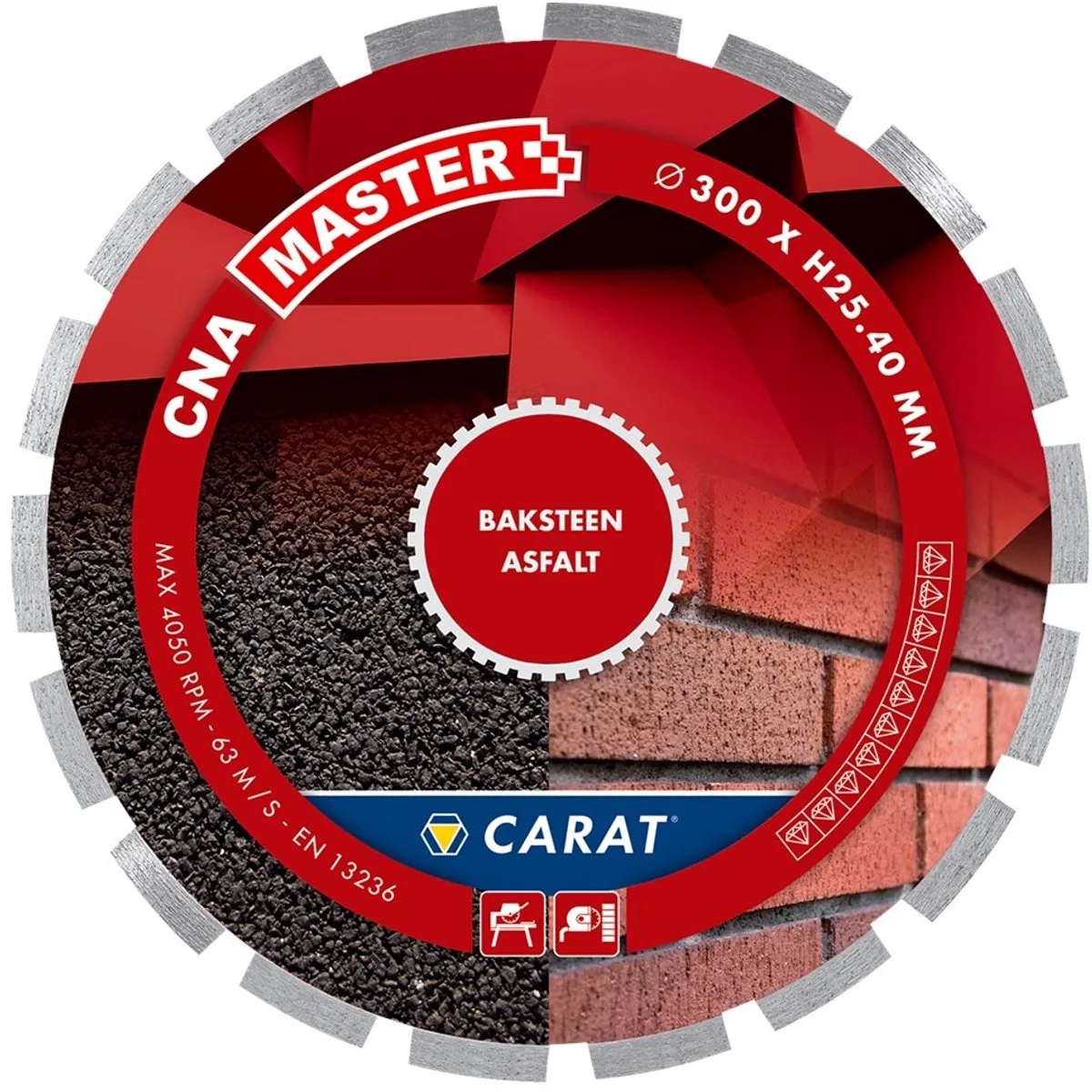CNAM500400 Diamantzaagblad voor natzagen - 500 x 25,4 x 10mm - Steen / Asfalt fra Carat – produktbillede