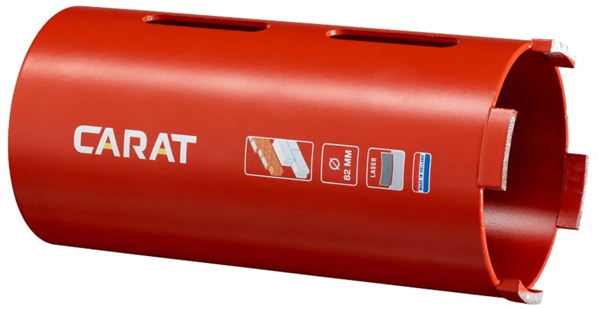 Diamantboor Ø 82 mm, lengte 150 mm, M16, 4 segmenten - HTE0821504 van Carat – productafbeelding