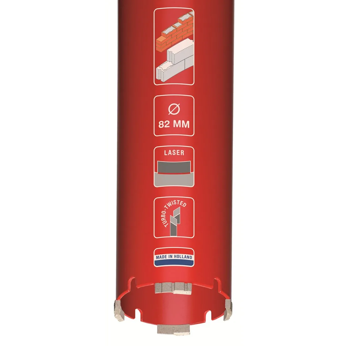 Droogboor Nastroc Ø 152 mm, lengte 300 mm, M30, 6 segmenten - HDN1523005 von Carat – Produktbild