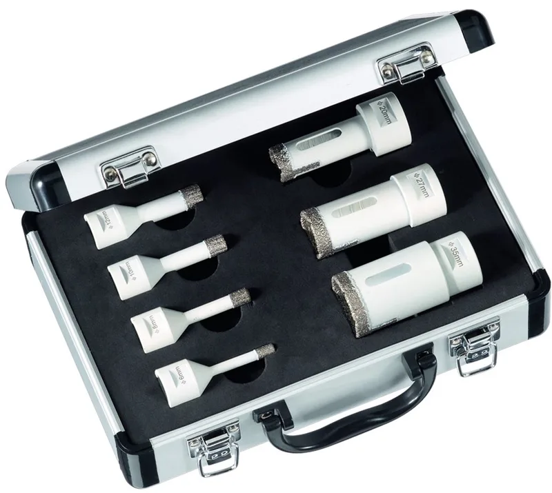 Tegelboorset Droog 7 delig (M14) - Diamantboor tegels von Carat, Weiß – Produktbild