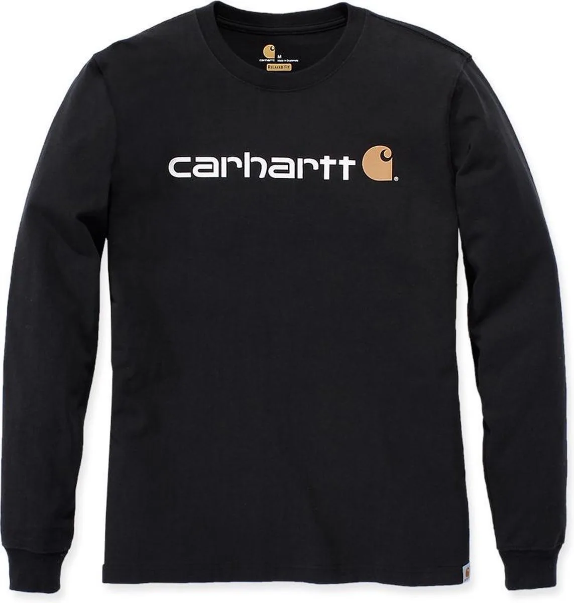 Carhartt 104107 Core Logo Longsleeve T-Shirt - Relaxed Fit - Black by Carhartt, Black, S – product image