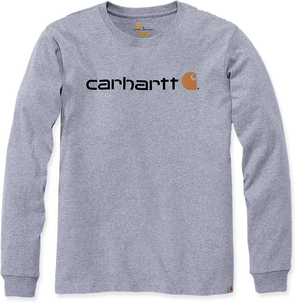 Carhartt 104107 Core Logo Longsleeve T-Shirt - Relaxed Fit - Heather Grey de Carhartt, Heather grey, XL – image du produit