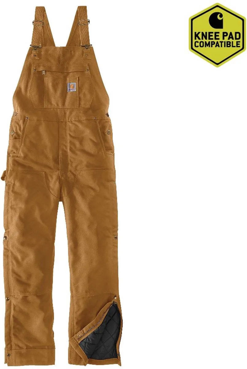 Carhartt® Firm Duck Insulated Bib Overall, bruin fra Carhartt, Brun – produktbillede