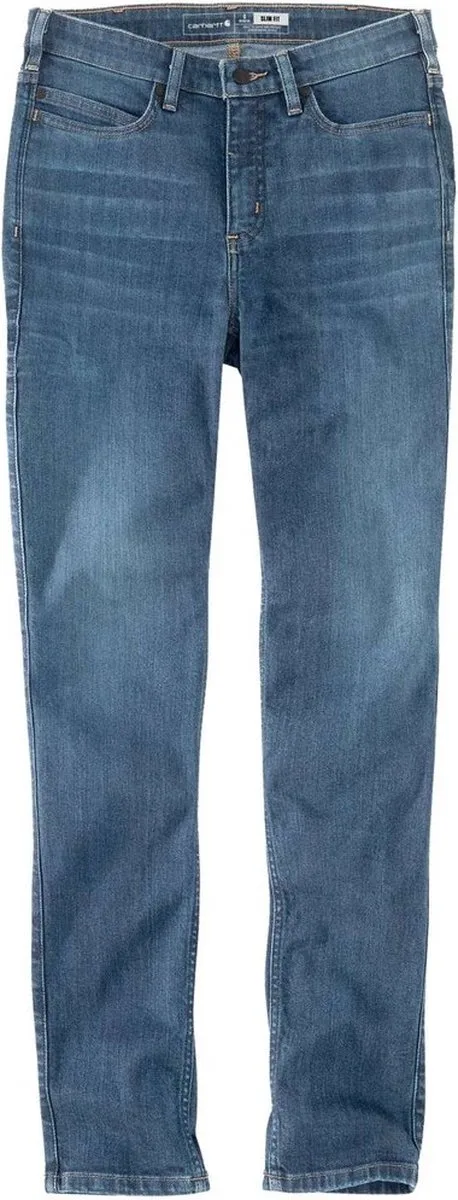 Dames Rugged Flex Tapered Jeans Laurel från Carhartt, Blå – produktbild