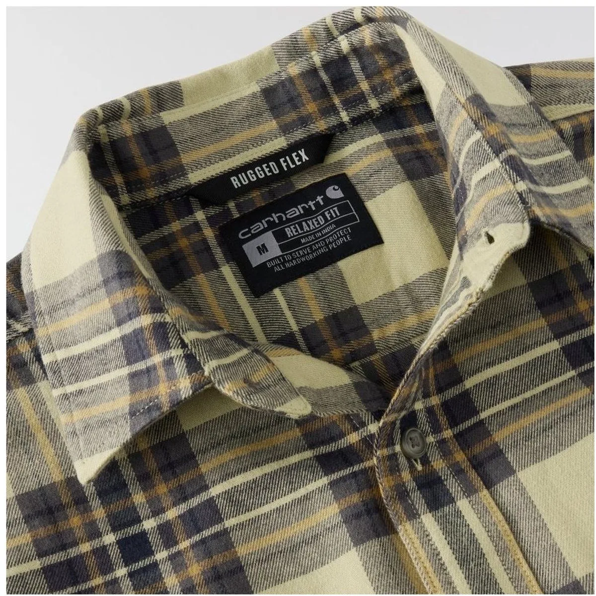 Flannel L'on-mouw geruit overhemd 107010 van Carhartt, Faded Fatigue – productafbeelding
