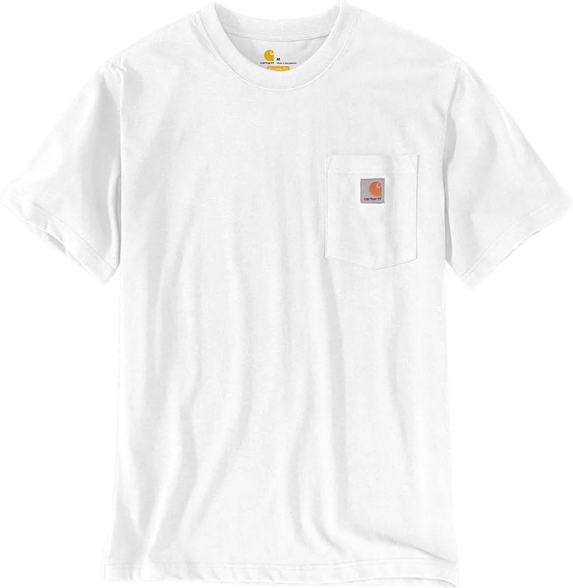 Pocket T-shirt - korte mouw - White - (valt als XL) fra Carhartt, Hvid, L – produktbillede