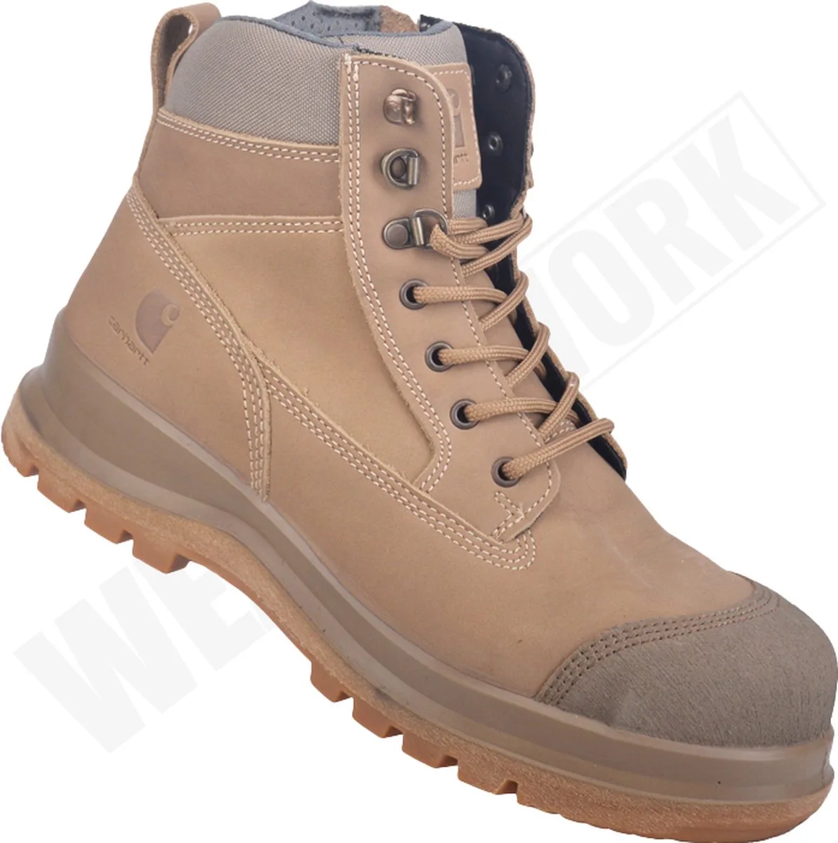 Werkschoenen Carhartt Detroit Khaky met rits S3 SRC HRO van Carhartt, Bruin – productafbeelding
