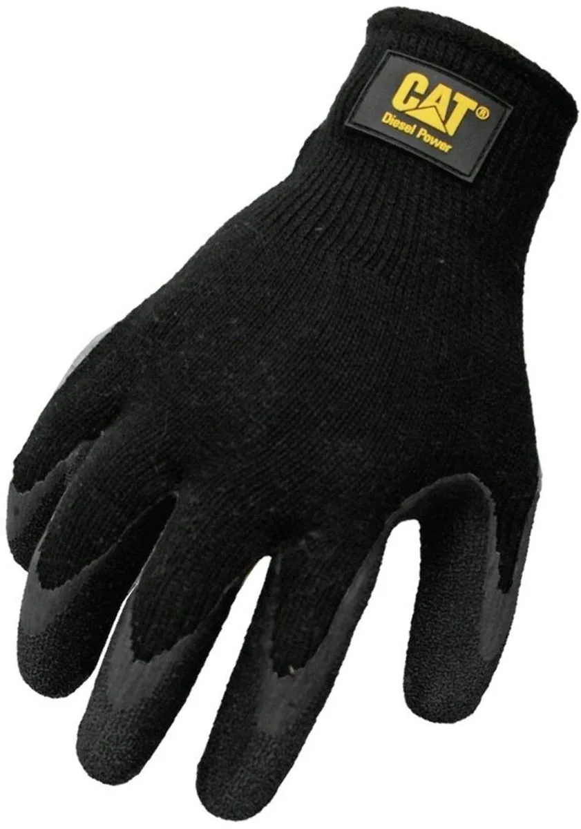 Ademend Poly/Katoen Handschoenen - Latex Palm En Vingers de CAT Footwear, Noir, M – image du produit