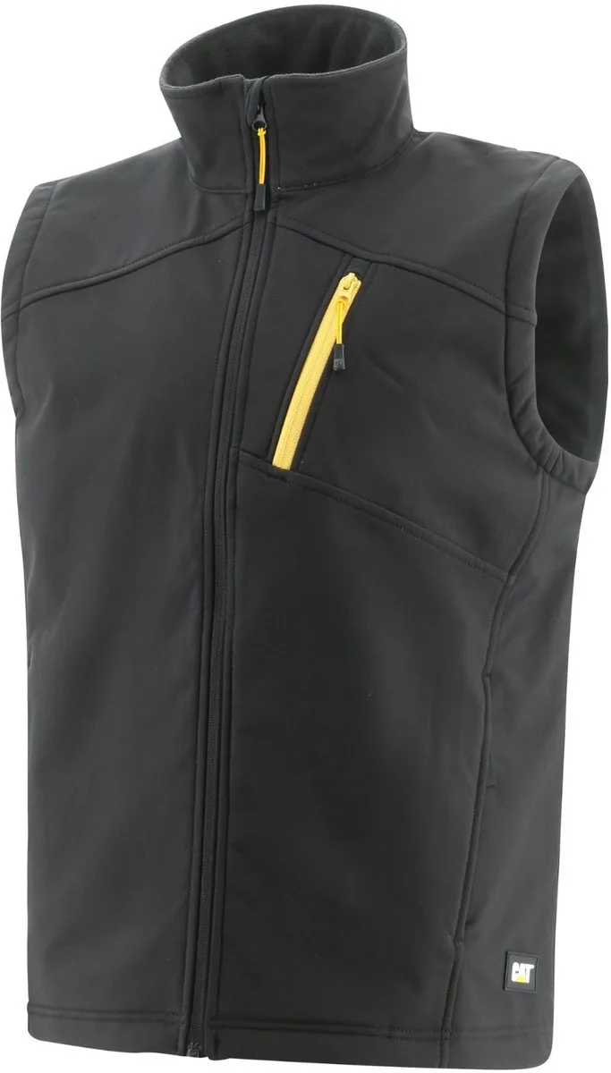 Softshell Vest Essential Zwart van CAT Footwear, Zwart, M – productafbeelding
