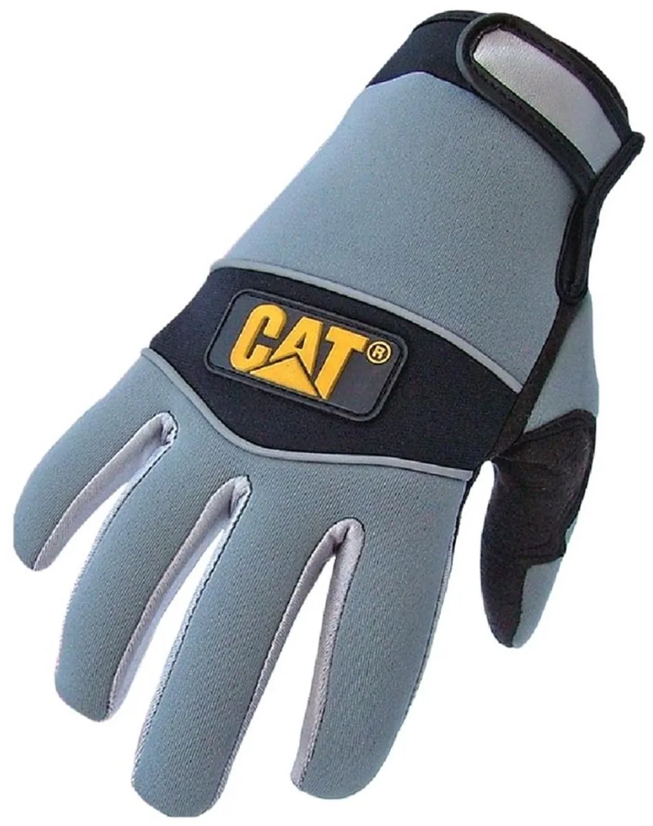 Synthetisch Lederen Handschoenen - Neopreen Achterkant - Siliconen Vingertoppen de CAT Footwear, Gris, M – image du produit