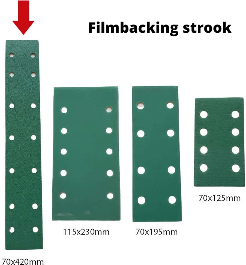 Schuurpapier filmbacking - strook 70 x 420 mm - korrel 180 – 50 stuks – duurzaam -professionele kwaliteit - met aluminium oxide korrel - onscheurbaar - schuren auto, camper, scooter enz de CEZET – image du produit