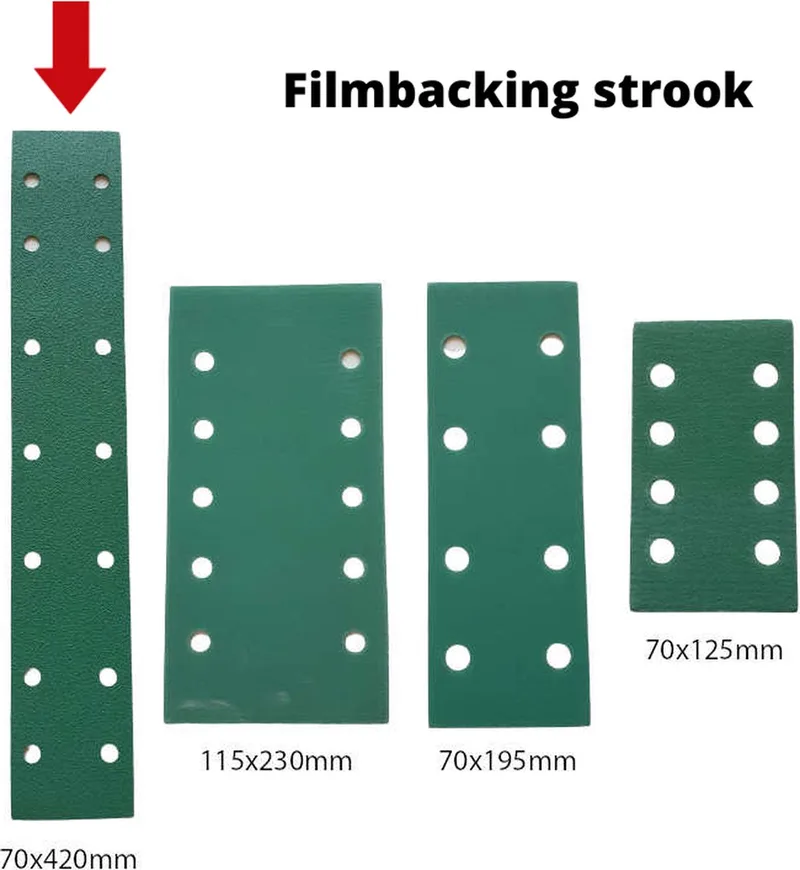 Schuurpapier filmbacking - strook 70 x 420 mm - korrel 400 – 50 stuks – duurzaam -professionele kwaliteit - met aluminium oxide korrel - onscheurbaar - schuren auto, camper, scooter enz von CEZET – Produktbild