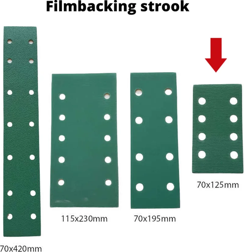 Schuurpapier filmbacking - strook 70x125 mm - korrel 400 – 50 stuks – duurzaam -professionele kwaliteit - met aluminium oxide korrel - onscheurbaar - schuren auto, camper, scooter enz von CEZET – Produktbild
